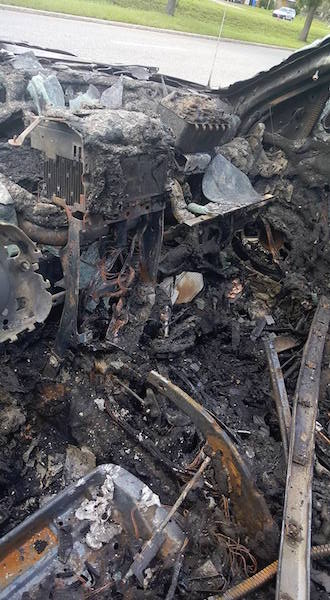 What’s left of the car (Image: Facebook)